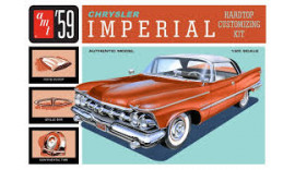 1959. Chrysler Imperial Hardtop. 1:25 Scale. AMT .Highly Detailed Plastic Kit, Clear,White12+
